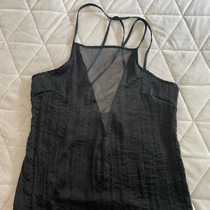 Black basic silk top